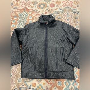 Vintage one of a Kind handmade Italian navy leather jacket